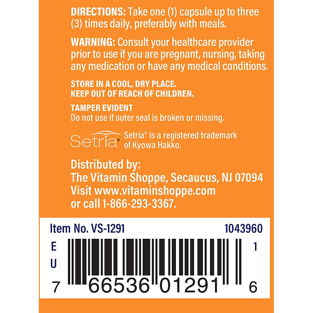 The Vitamin Shoppe Reduced Glutathione Antioxidant - 250 MG (50 Capsules)