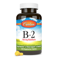 Thumbnail for Carlson - B-2, 100 mg Riboflavin, Energy Production, Vision Support & Healthy Skin, 250 Vegetarian Tablets