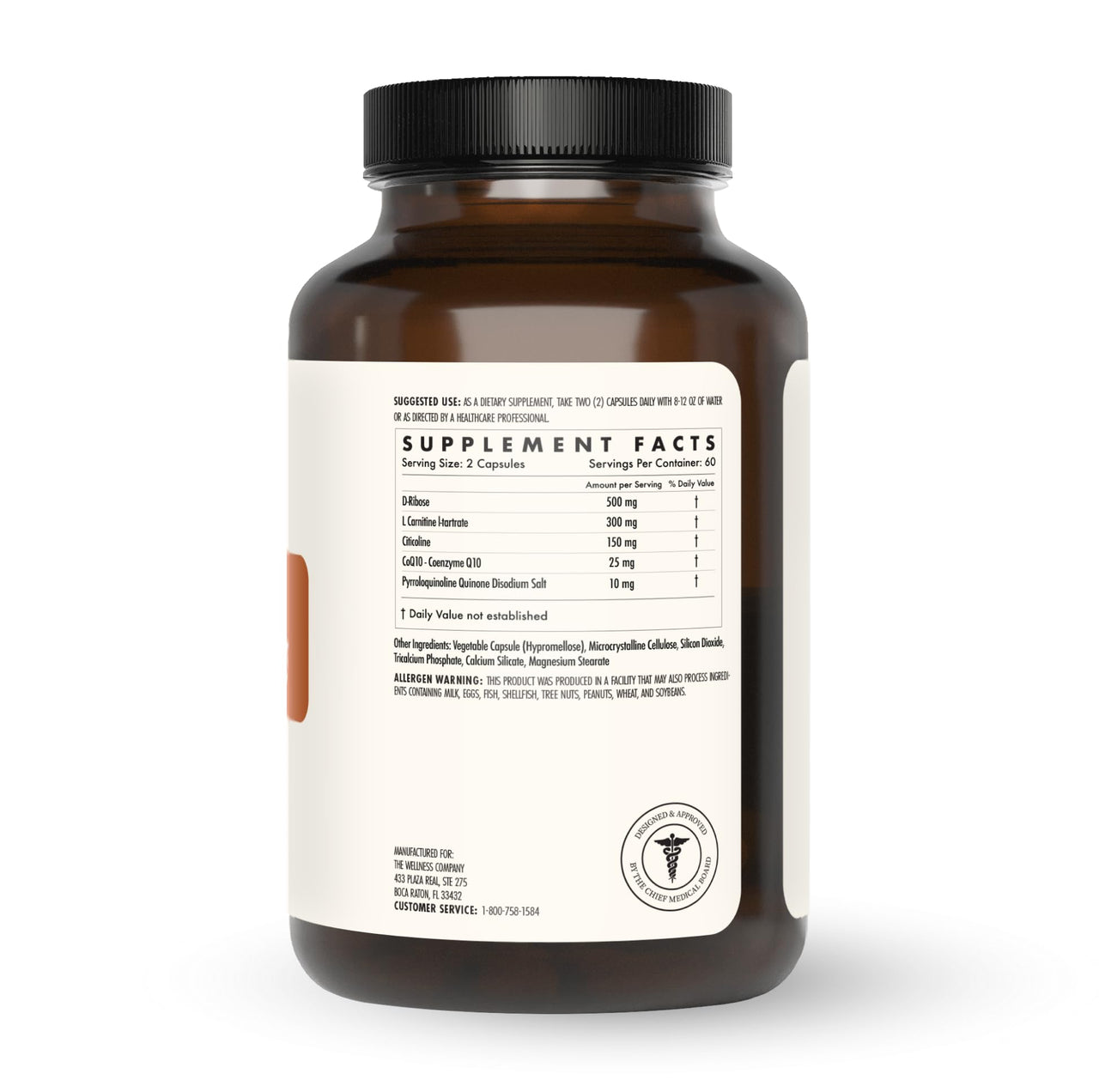 The Wellness Company Elevated Energy | 120 Capsules (2 Month Supply) | Natural Energy Booster with Herbal Extracts | Non-GMO, Vegan, Gluten Free