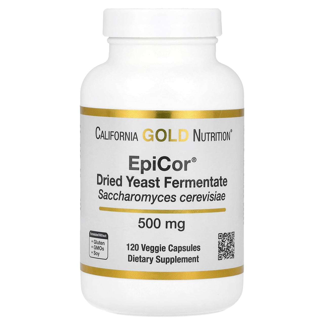EpiCor, Dried Yeast Fermentate, 500 mg, 120 Veggie Capsules, California Gold Nutrition