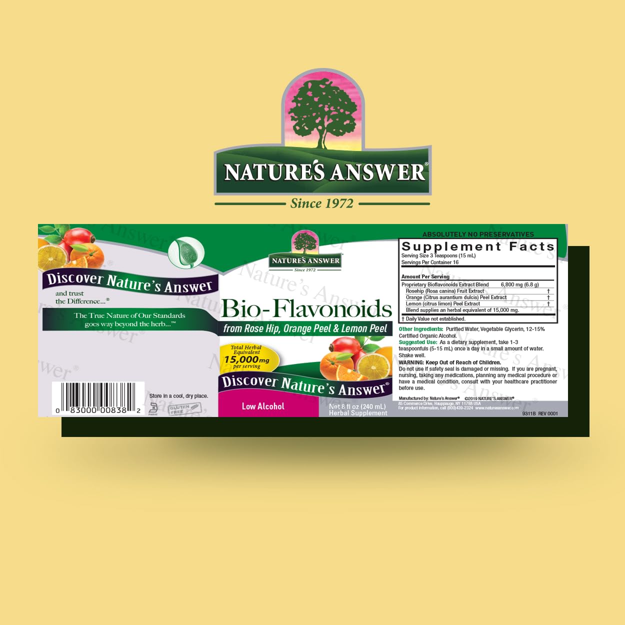 Nature's Answer Bio-Flavonoids and Rose Hips with Organic Alcohol, 8-Fluid Ounces