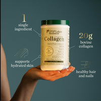 Thumbnail for Great Lakes Wellness Collagen Peptides Powder – Supports Skin, Hair, Nails, Joints & Digestion – Hydrolyzed, Quick Dissolve, Non-GMO, Keto & Kosher – Pure Collagen Protein (10 oz, 14 Servings)