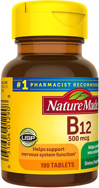 Thumbnail for Nature Made Vitamin B-12 500 mcg Tablets 100 ea (Pack of 2)