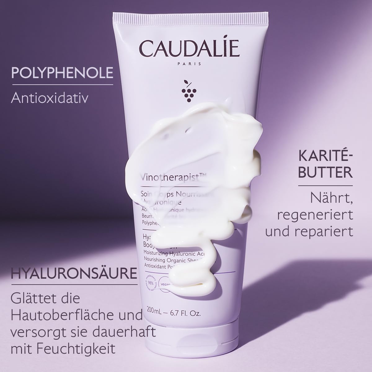 Caudalie Vinotherapist Nourishing Body Lotion with Shea Butter, 6.7 Fl Oz (Pack of 1) | Shea Butter, Hyaluronic acid