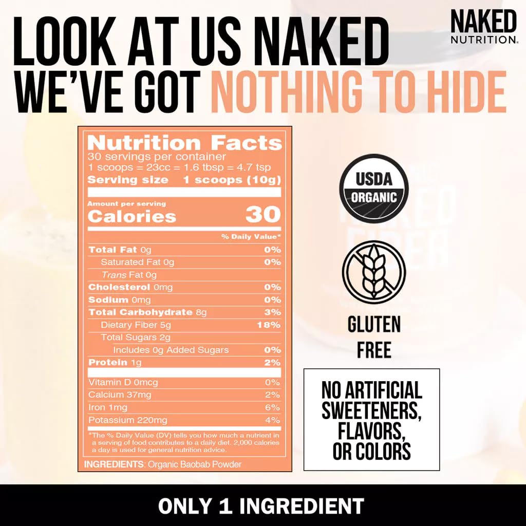 NAKED Fiber Organic Baobab Powder Fiber Supplement