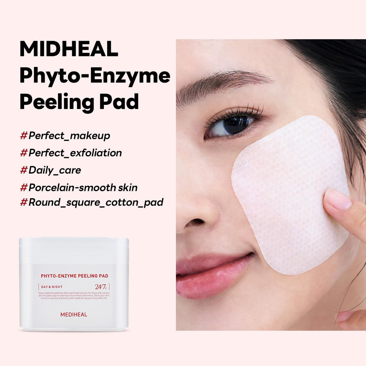 MEDIHEAL Phyto Enzyme Peeling Gauze Pads - Vegan Face Resurfacing Pore Tightening with LHA & Papaya Enzymes - Exfoliating Pads, 90