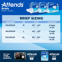 Thumbnail for Attends DDA30 Adult Incontinence Briefs with Tab Closures, Large, 24ct Bag