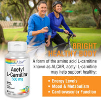 Thumbnail for SOLARAY Acetyl L-Carnitine 500 mg | Healthy Cellular Energy, Memory, Mood, and Cardiovascular Support | 30 VegCaps