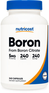 Thumbnail for Nutricost Boron Capsules 5mg, 240 Vegetarian Capsules - Gluten Free and Non-GMO