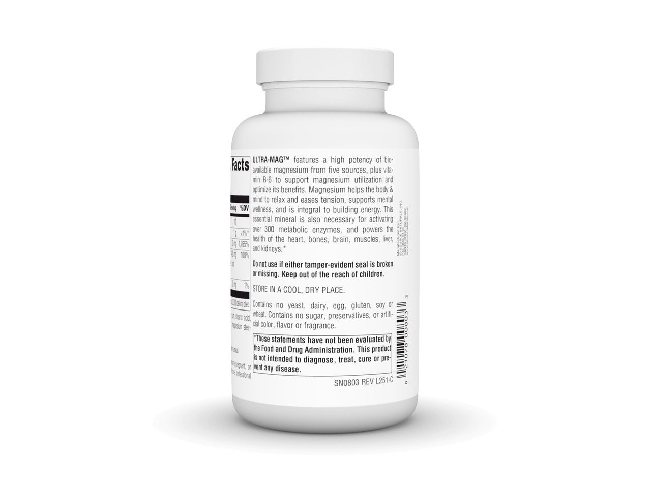 Source Naturals Ultra-Mag, 5 in 1 -Bioavailable Magnesium, Maintains Muscle & Nerve Function* - 120 Vegan Tablets