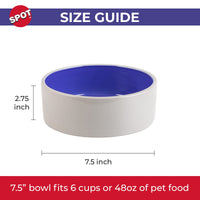 Thumbnail for SPOT Ceramic Stoneware- Pet Bowl for Medium and Large Dogs, Classic Heavy Duty Non-Slip Ceramic Bowl for Food and Water - 7.5in Diameter