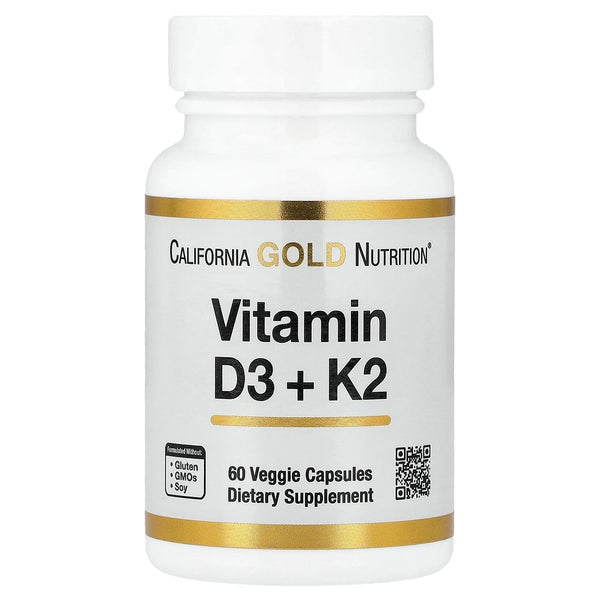 Lake Avenue Nutrition, Vitamin D3 + K2, 60 Veggie Capsules