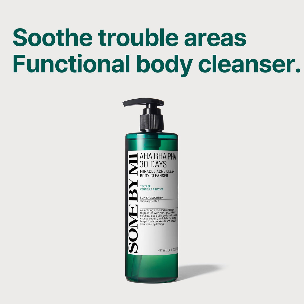 SOME BY MI AHA BHA PHA 30 Days Miracle Acne Clear Body Cleanser - Pack of 2 - Daily Exfoliating Tea Tree Acne Body Wash with Salicylic Acid - Deep Cleanses Sebum and Impurities - Korean Skin Care