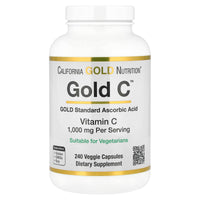 Thumbnail for California Gold Nutrition Gold C USP Grade Vitamin C Supplement - Immune Support & Seasonal Wellness - Vegetarian Friendly - Gluten Free, Non-GMO - 1000 mg - 240 Veggie Capsules