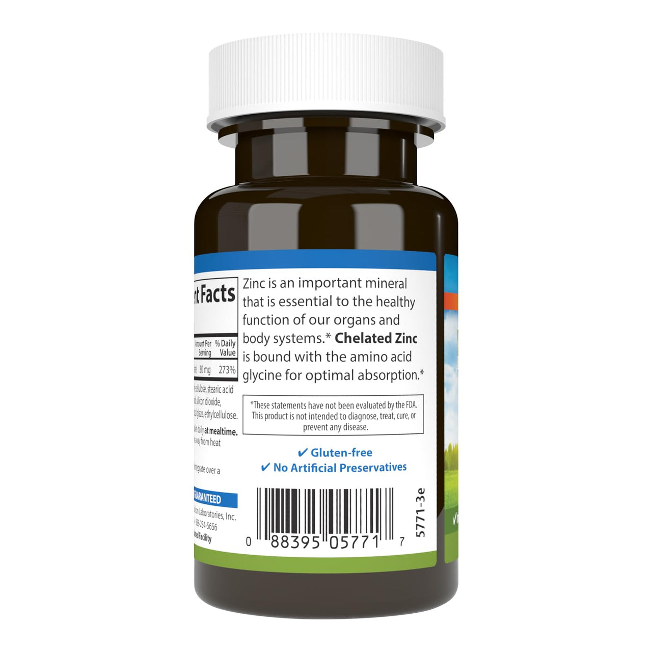 Carlson - Chelated Zinc, 30 mg - Superior Absorption, Immune Support & Enzyme Function, Antioxidant, 100 tablets