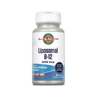 Thumbnail for KAL Liposomal Vitamin B12 2500 mcg, High Absorption, Liposomal Technology, Cellular Energy Support, Vegan Capsules, Gluten Free, Made Without Soy, 30 Servings