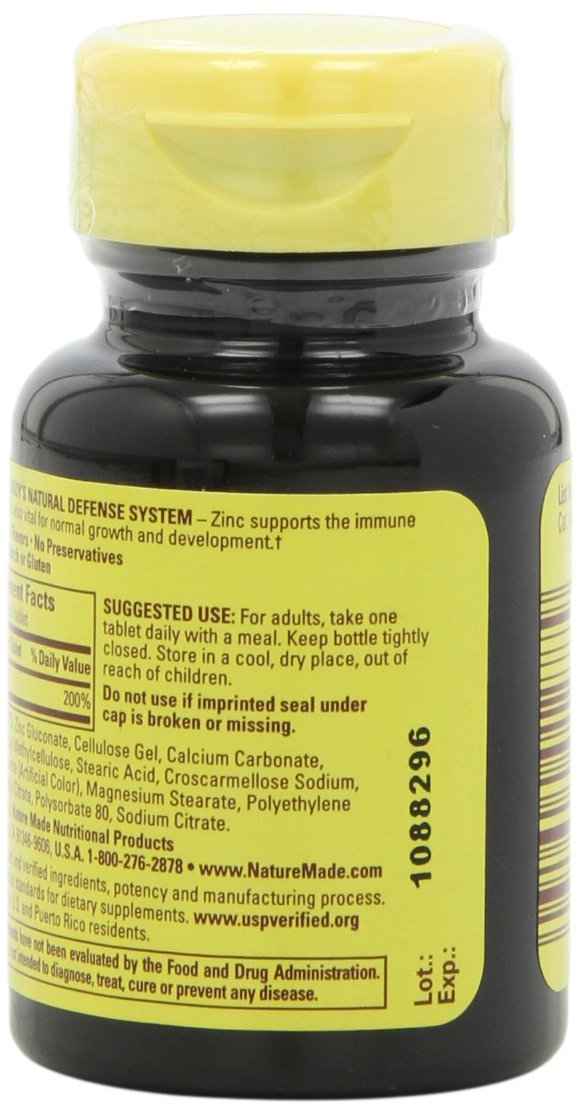 Nature Made Zinc 30mg, 100 Tablets (Pack of 6)