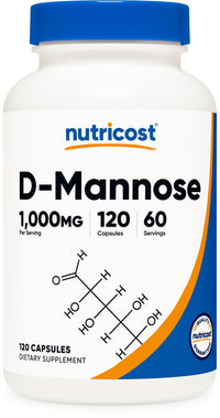 Thumbnail for Nutricost D-Mannose 1000mg Per Serving, 120 Capsules - 500mg Per Capsule, Urinary Tract Health, Non-GMO and Gluten Free