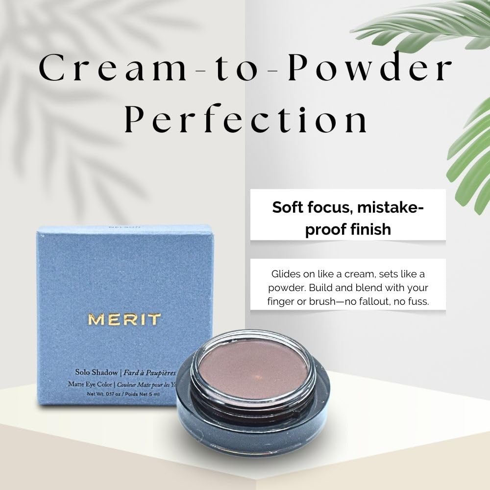 MERIT Solo Shadow Cream-to-Powder Soft Matte Eyeshadow Nelson