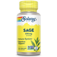 Thumbnail for SOLARAY Sage Leaves Supplement for Women & Men - Sage Leaf Capsules, Natural Herbal Support for Immune System, 570 mg, Non GMO - 100 Veg Caps