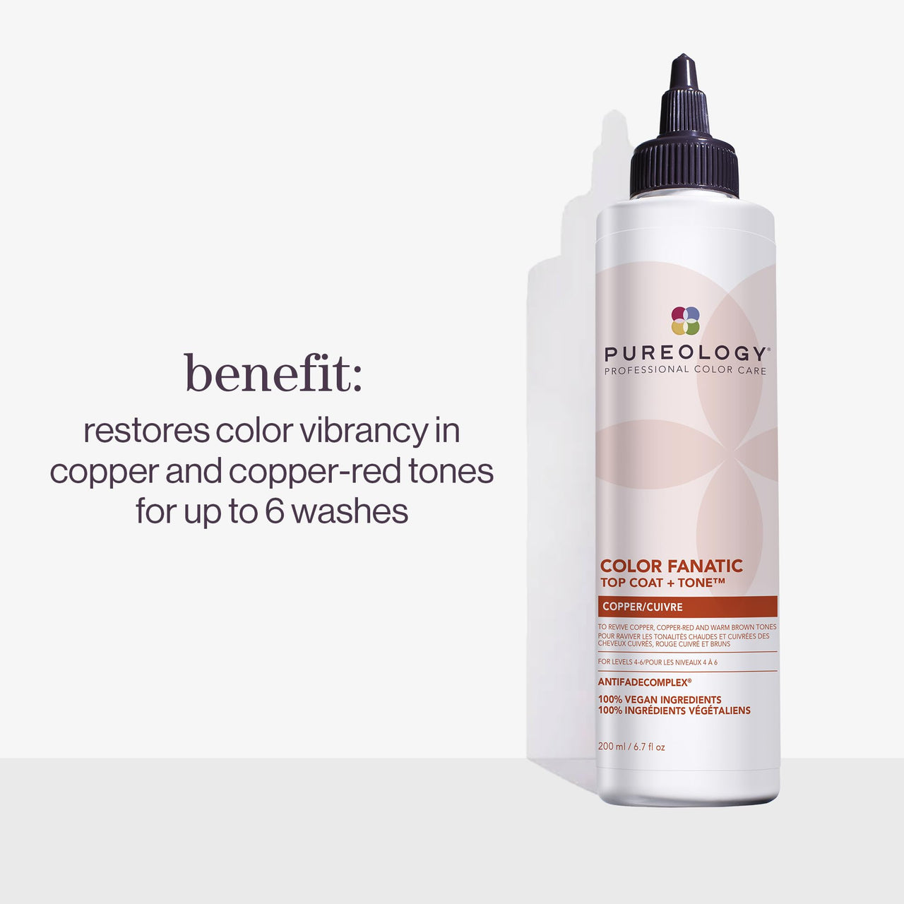 Pureology Color Fanatic Top Coat + Tone Copper High-Gloss Hair Toner | Hair Gloss for Color-Treated Hair | Glaze For Auburn & Red Hair | 6.7 Fl Oz