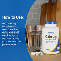Thumbnail for Nutricost Calcium with Vitamin D, 240 Tablets - Calcium (1200mg) Vitamin D (50mcg) Per Serving - Non-GMO, Gluten Free