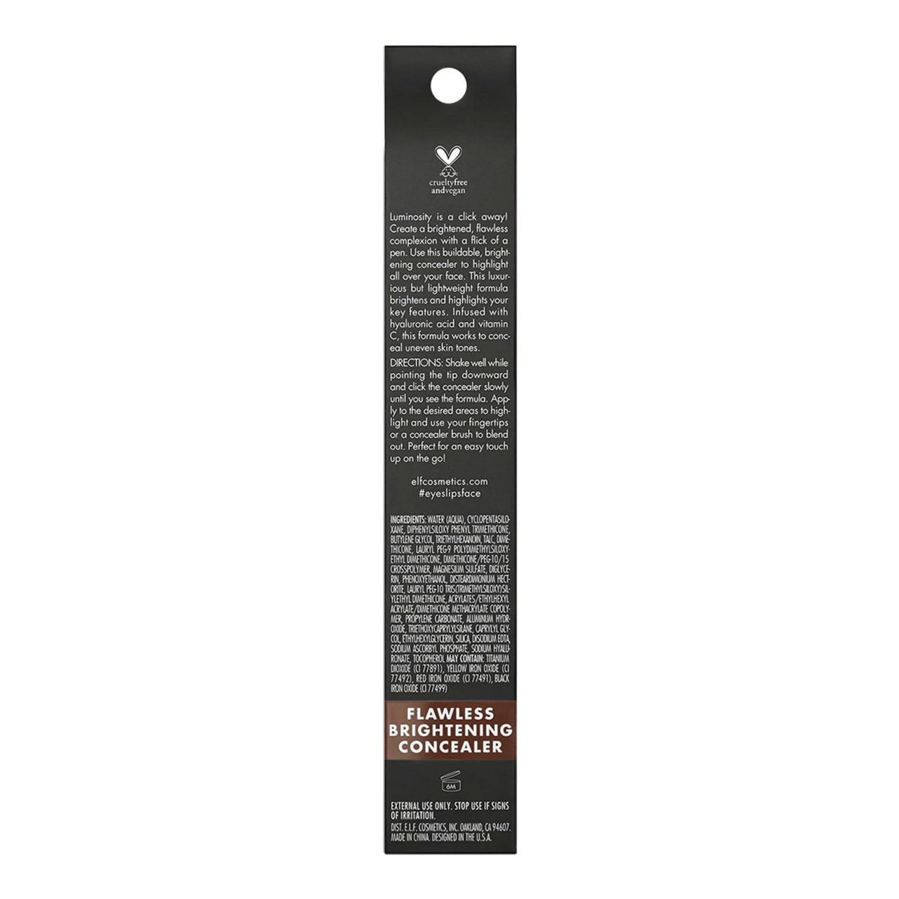 e.l.f. Flawless Brightening Concealer, Illuminating & Highlighting Face Makeup, Conceals Dark Under Eye Circles, Rich 60 W, 0.07 Fl Oz