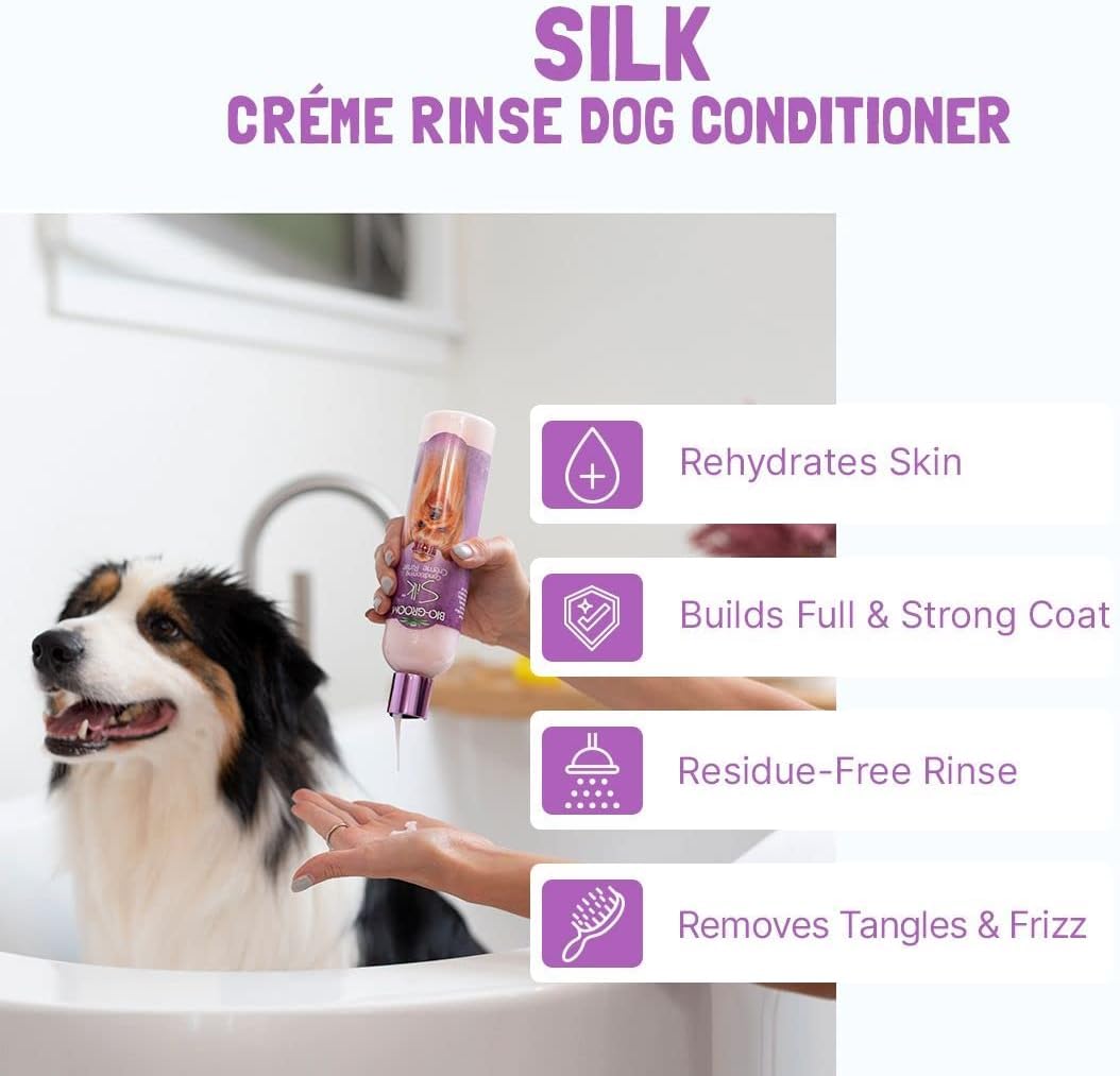 Bio-Groom Silk Creme Rinse Dog Conditioner - Conditioner for Dogs & Puppy, Hair Detangler - 12 Fl Oz 1-Pack
