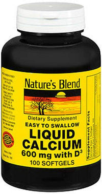 Thumbnail for Natures Blend, Easy to Swallow, Liquid Calcium, 600mg, 100ct