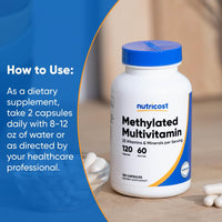Thumbnail for Nutricost Methylated Multivitamin 120 Capsules, 60 Servings - 23 Vitamin & Minerals Per Serving