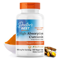 Thumbnail for Doctors BEST High Absorption Curcumin from Turmeric Root, Supports Joint Health, Non-GMO, Gluten Free, Soy Free, Vegan 120 Veggie Caps