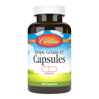 Thumbnail for Carlson - Empty Gelatin #2 Capsules, Size #2, Empty Gelatin Capsules, Easy to Separate & Fill, Empty Capsules, Gel Caps, 200 Capsules