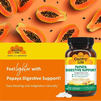 Thumbnail for Country Life, Papaya Digestive Support, Daily Enzymes to Promote Digestive Health and Nutrient Absorption, 200