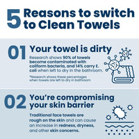 Thumbnail for Clean Skin Club Clean Towels®, 100% USDA Biobased Face Towel, Disposable Face Towelette, Eczema Association Accepted, Makeup Remover Dry Wipes, Ultra Soft, 1 Pack, 25 Ct