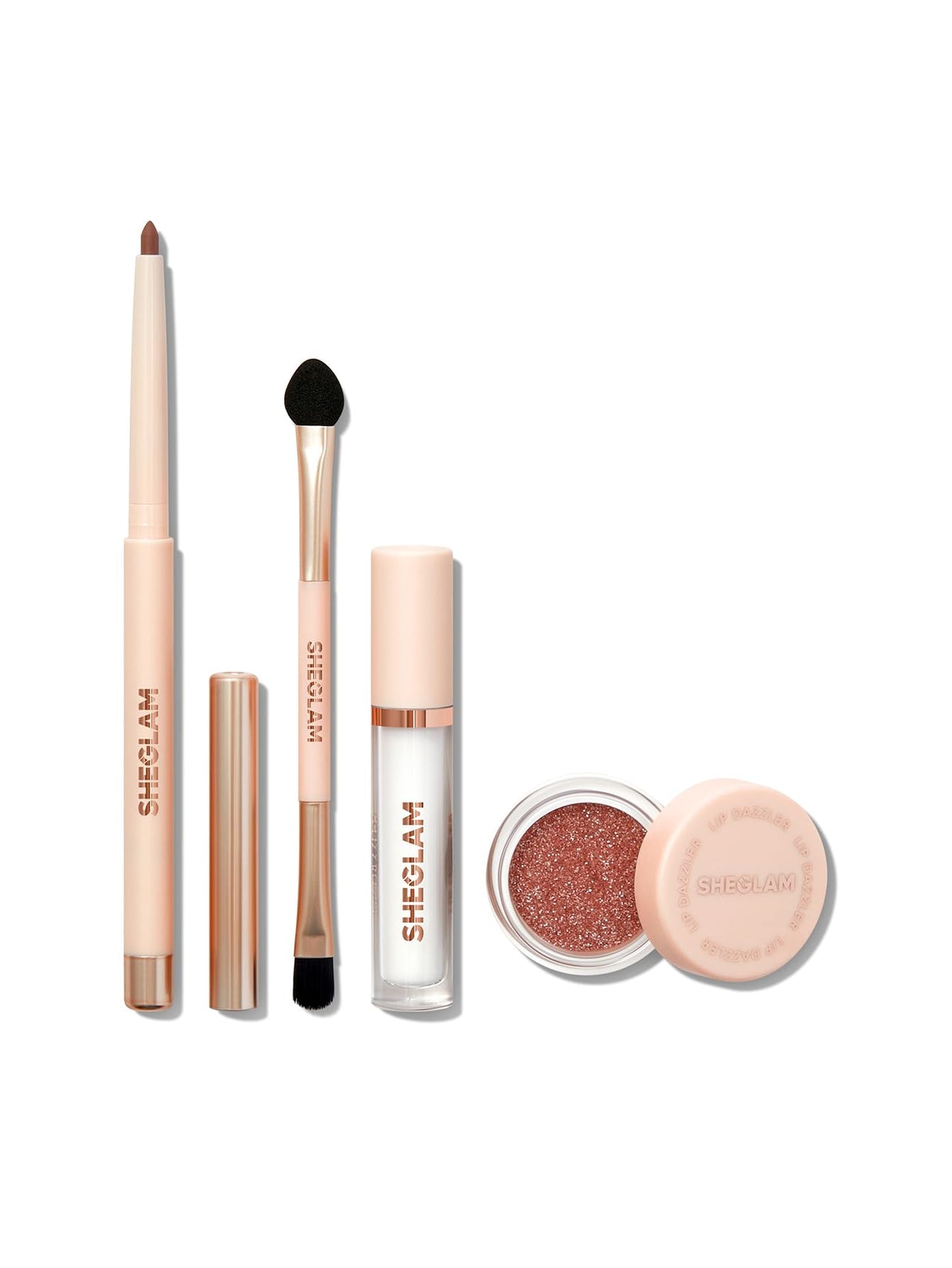 SHEGLAM Lip Dazzler Glitter Kit Long-Lasting Glitter Lip Gloss Sexy Super Stay Non-Sticky Shiny Liquid Kit Lipstick Y2K-Center Stage