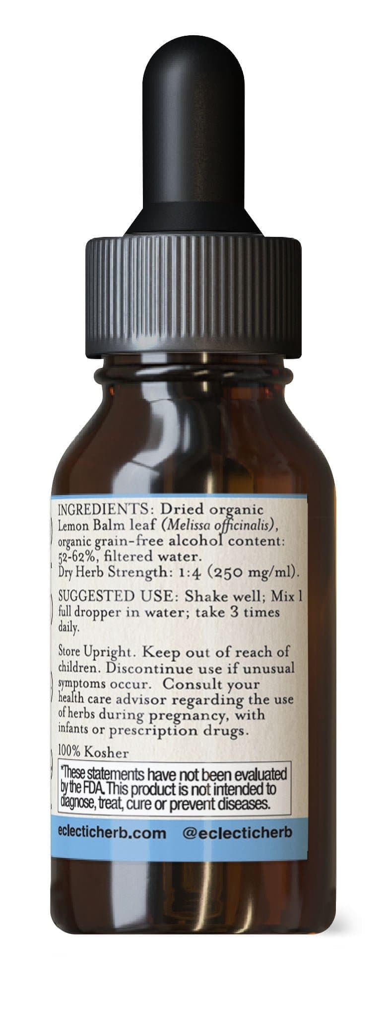 Eclectic Herb - Lemon Balm Extract | Pure Herbal Drops for Calm & Relaxation | Nervous System Support | Vegan, Natural, Organic, Non-GMO, Gluten Free (1 fl oz | 30 ml)