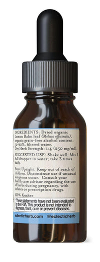 Thumbnail for Eclectic Herb - Lemon Balm Extract | Pure Herbal Drops for Calm & Relaxation | Nervous System Support | Vegan, Natural, Organic, Non-GMO, Gluten Free (1 fl oz | 30 ml)