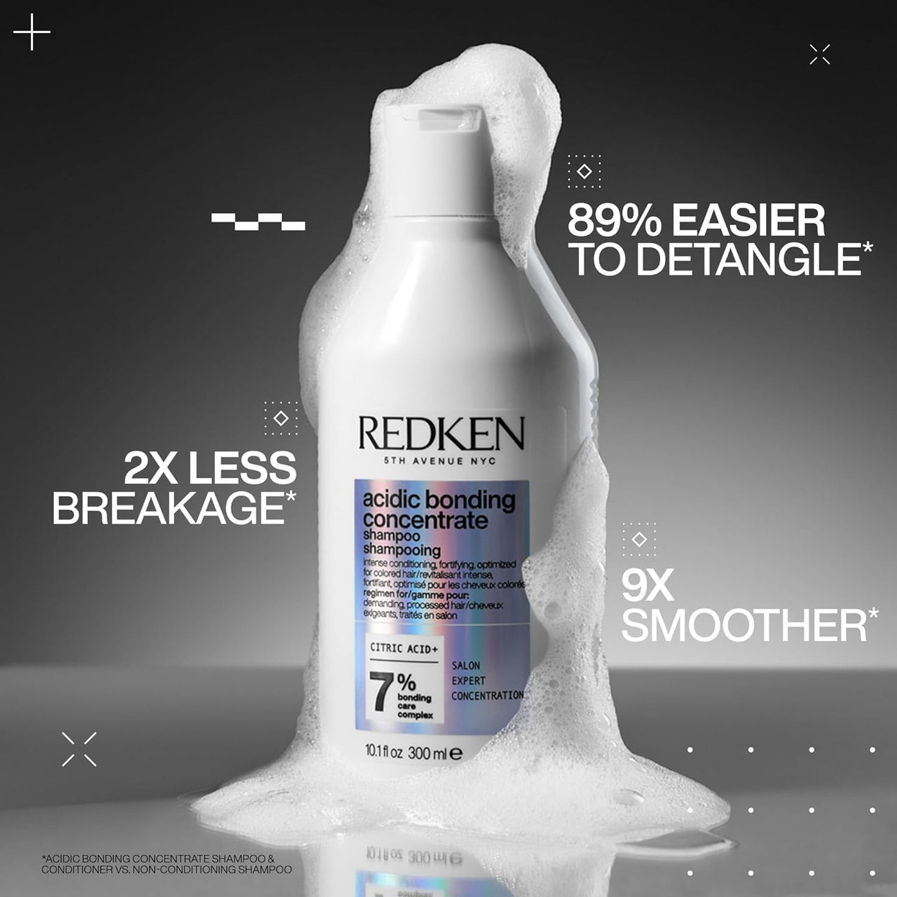 Redken Acidic Bonding Concentrate Pre-Treatment & Shampoo Set For Damaged and All Hair Repair - Repairs Weakened Bonds and Reduces Breakage