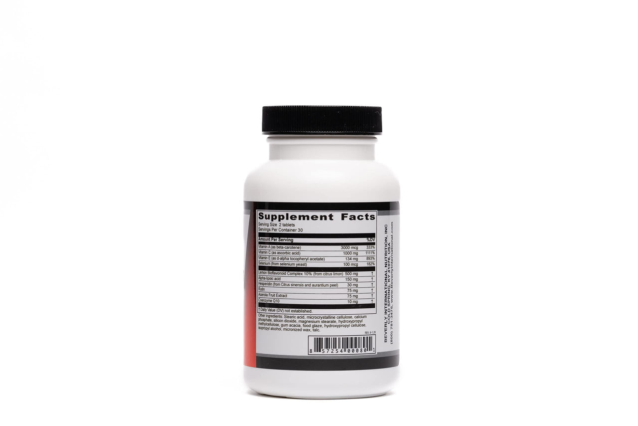 Beverly International Advanced Antioxidant, 60 Tablets. High Potency Anti-Aging Formula. Powered by Vitamins A, C, E, and Selenium. Combat Cell Oxidation.