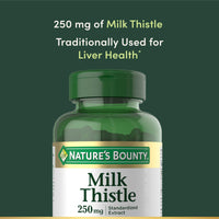Thumbnail for Nature's Bounty Milk Thistle Capsules, Traditionally Used for Liver Health, Herbal Supplement, 250 mg per Serving, 200 Count