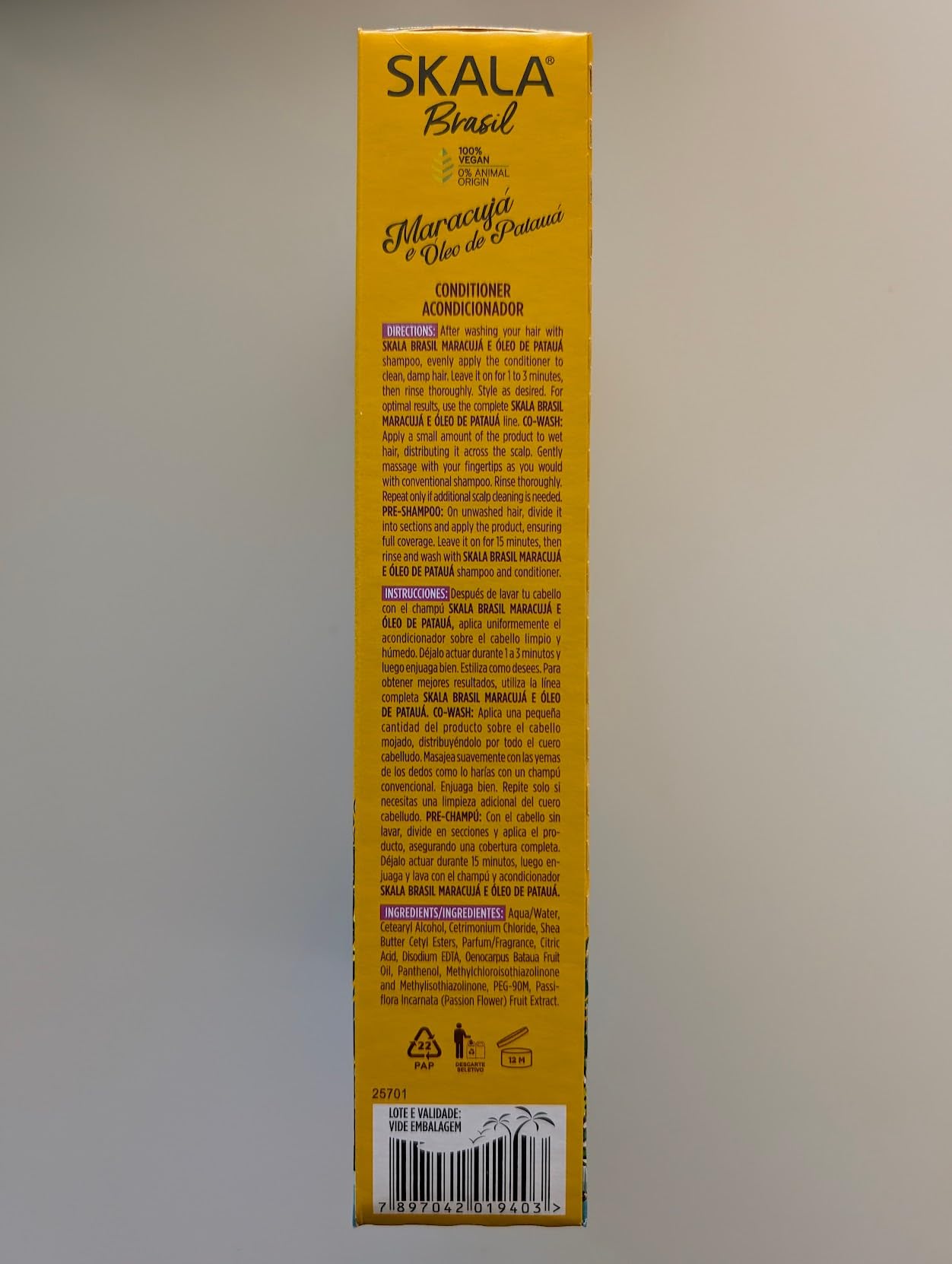 Skala - Linha Brasil - Kit Maracuja e Oleo De Pataua Shampoo e Condicionador (2 x 325 Ml) - (Brazil Collection - Passion Fruit and Pataua Oil Shampoo & Conditioner Set (2 x 11 Fl Oz))