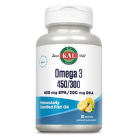 Thumbnail for KAL 450/300 1280 Mg Omega 3, Lemon, 60 Count