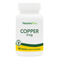 Thumbnail for NaturesPlus Copper 3 mg - 90 Tablets - Supports Overall Wellness - Gluten Free - 90 Servings