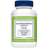 Thumbnail for The Vitamin Shoppe Ashwagandha 470MG - Stress Support, Energy & Adaptogenic Wellness, Root Extract (120 Capsules)