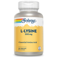 Thumbnail for SOLARAY L Lysine 500 mg Capsules - Free-Form Essential Amino Acids Supplement - Powerful Wellness Support with L-Lysine Amino Acid - Lab Verified, 60-Day Guarantee, 120 Servings, 120 VegCaps