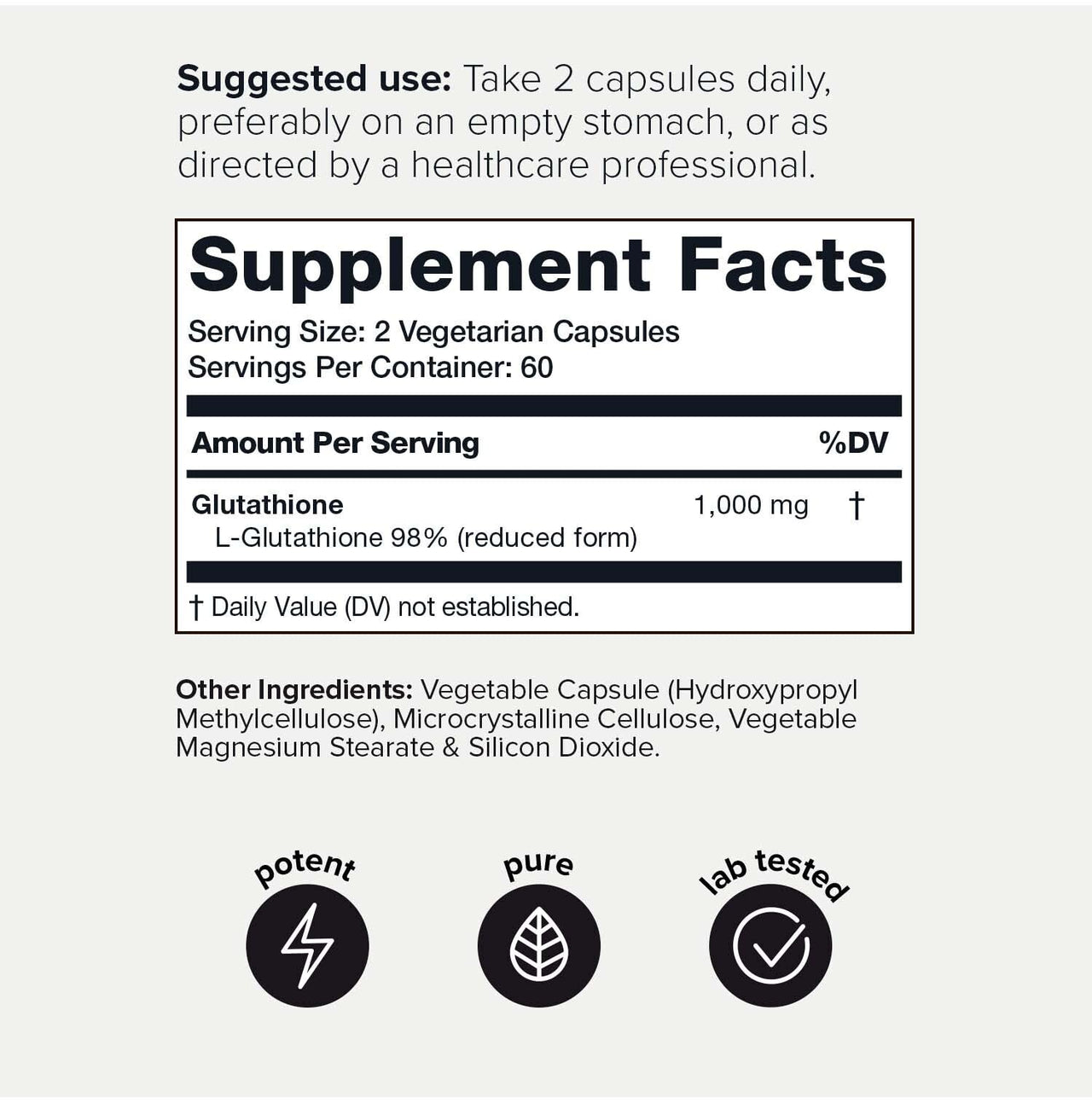 Toniiq Ultra High Strength Glutathione Capsules - 1000Mg Concentrated Formula - 98%+ Highly Purified And Bioavailable - Non-Gmo Fermentation - 120 Capsules Reduced Glutathione Supplement
