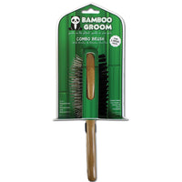 Thumbnail for Bamboo Groom Combo Brush with Bristles & Stainless Steel Pins for Pets, Large