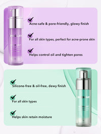 Thumbnail for SHEGLAM Good Grip Hydrating Primer Oil Control Moisturizing Primer Gel Smooth Fine Lines Oil And Silicone-Free Face -Blueberry + Aha-Purple