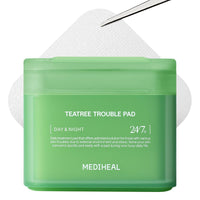 Thumbnail for MEDIHEAL Teatree Trouble Pad - Square Cotton Facial Toner Pads with Tea Tree & Lactobacillus - Soothing to Calm Sensitive & Acne Prone Skin- Vegan Face Gauze 100