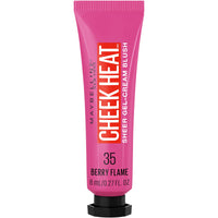 Thumbnail for Maybelline Cheek Heat Gel-Cream Blush Makeup, Lightweight, Breathable Feel, Sheer Flush Of Color, Natural-Looking, Dewy Finish, Oil-Free, Berry Flame, 1 Count
